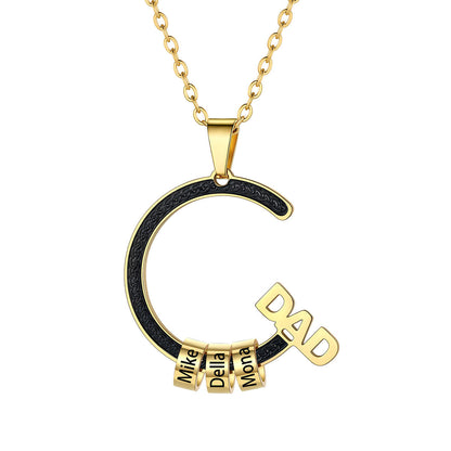 Custom Gold Plated 3 Beads Dad Necklace for men BSP210071
