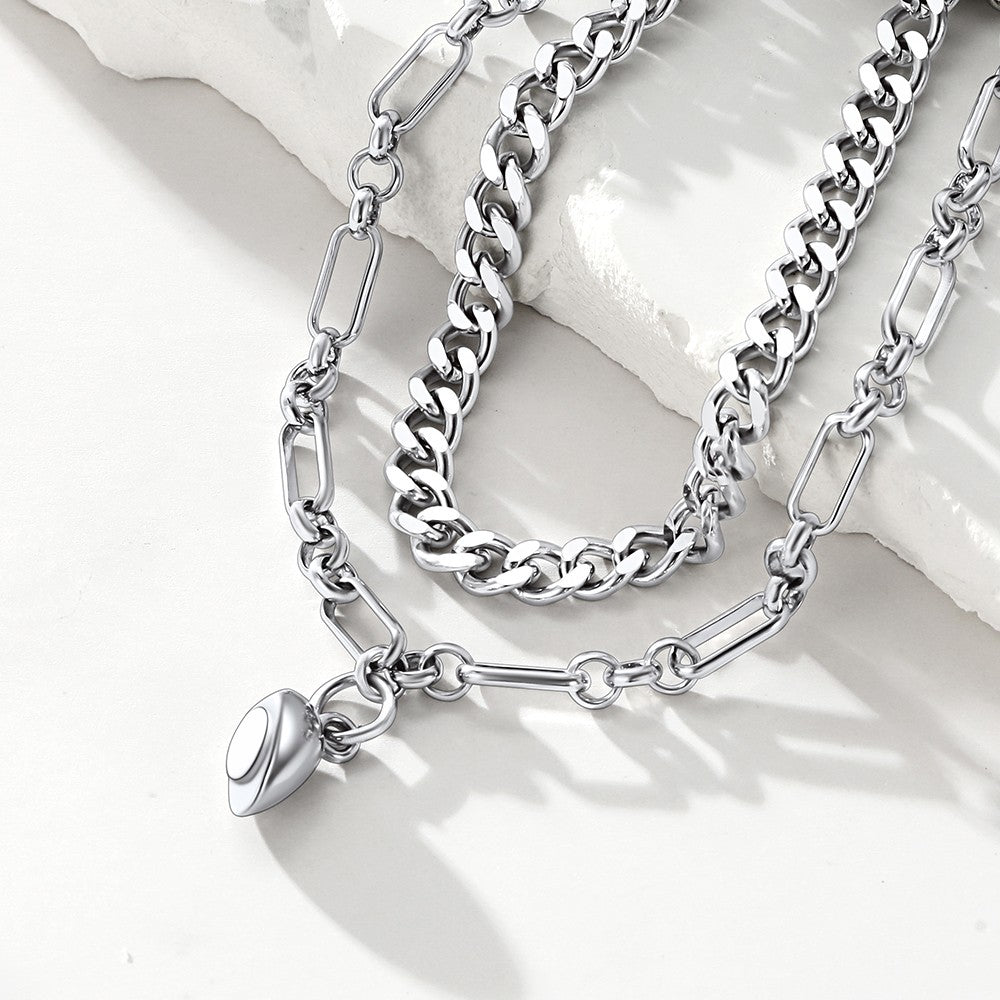 Magnetic Matching Bracelets for Couples – Layered Chain Couple Bracelet Set