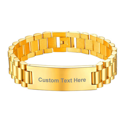 Custom ID Bracelet 15mm Gold