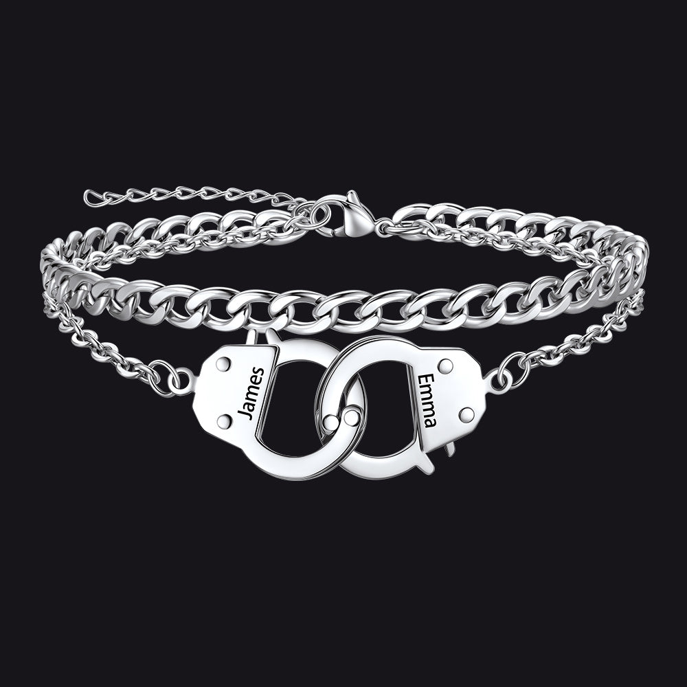 Custom Layered Handcuffs Chain Ankle Bracelet for Women