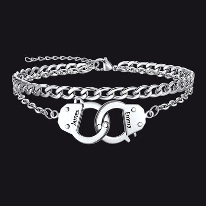 Custom Layered Handcuffs Chain Ankle Bracelet for Women