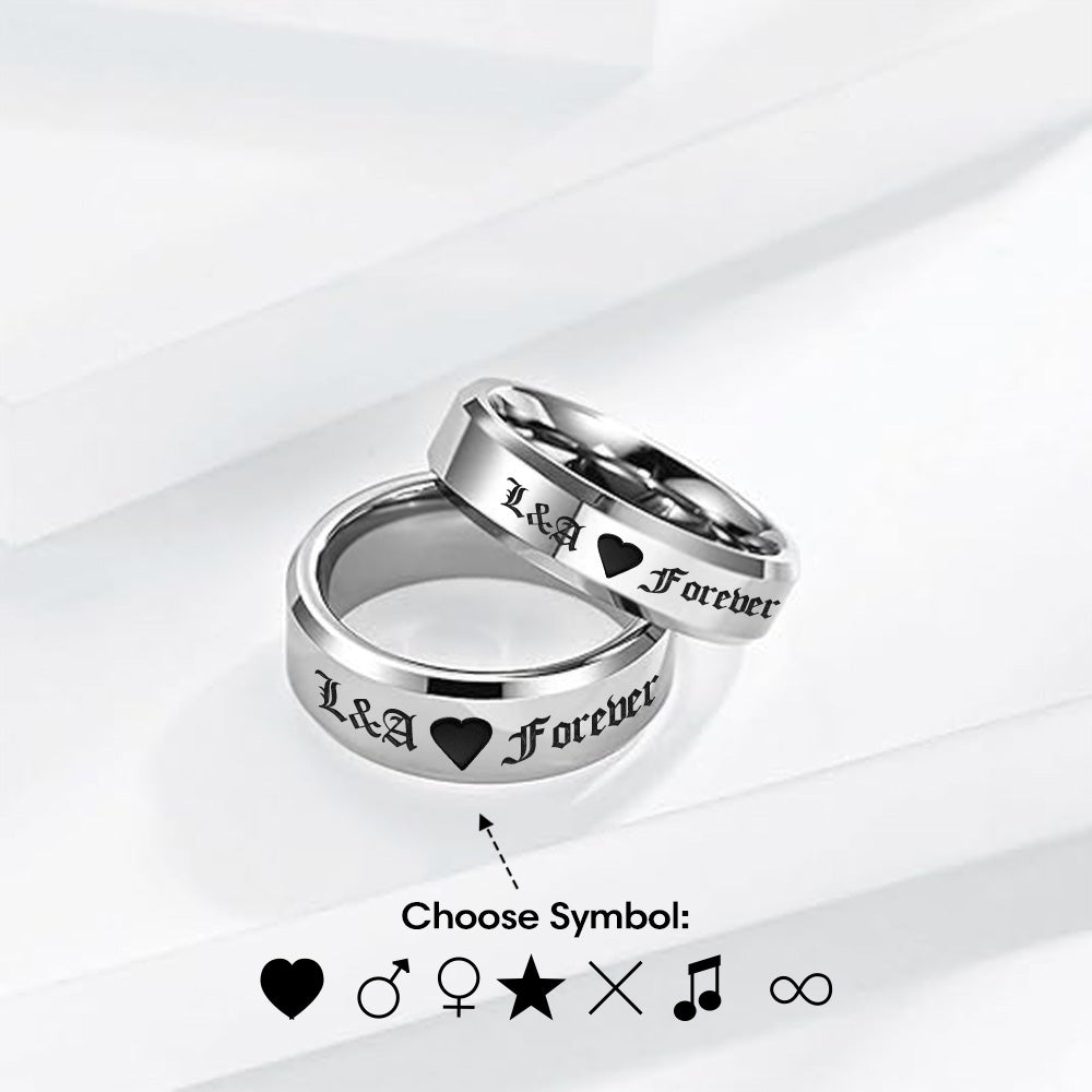 Custom Matching Promise Band Rings for Couple