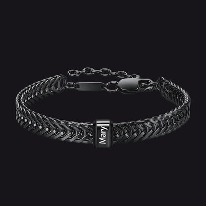 Custom Multi-Bead Names Chain Bracelet Gift for Men
