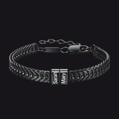 Custom Multi-Bead Names Chain Bracelet Gift for Men