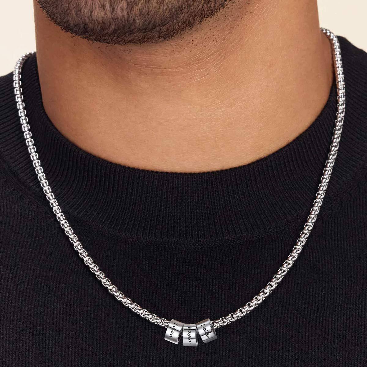  Custom Name Beads Chain Necklace