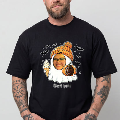 Custom Photo Halloween Ghost Ice Cream T-Shirt for Men