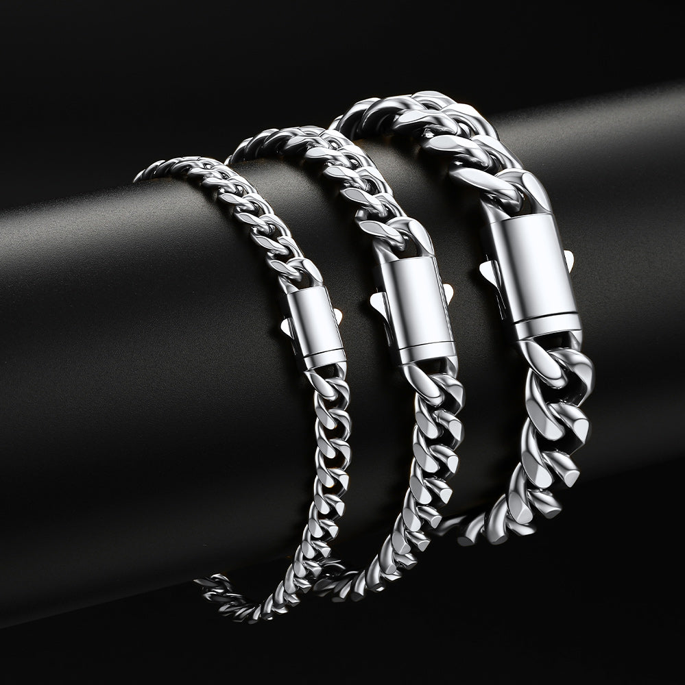  Custom Text Chunky Cuban Link Chain Bracelets Gift For Men
