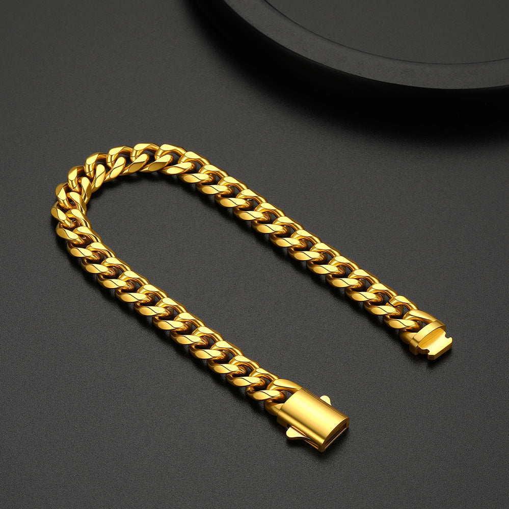  Custom Text Chunky Cuban Link Chain Bracelets Gift For Men