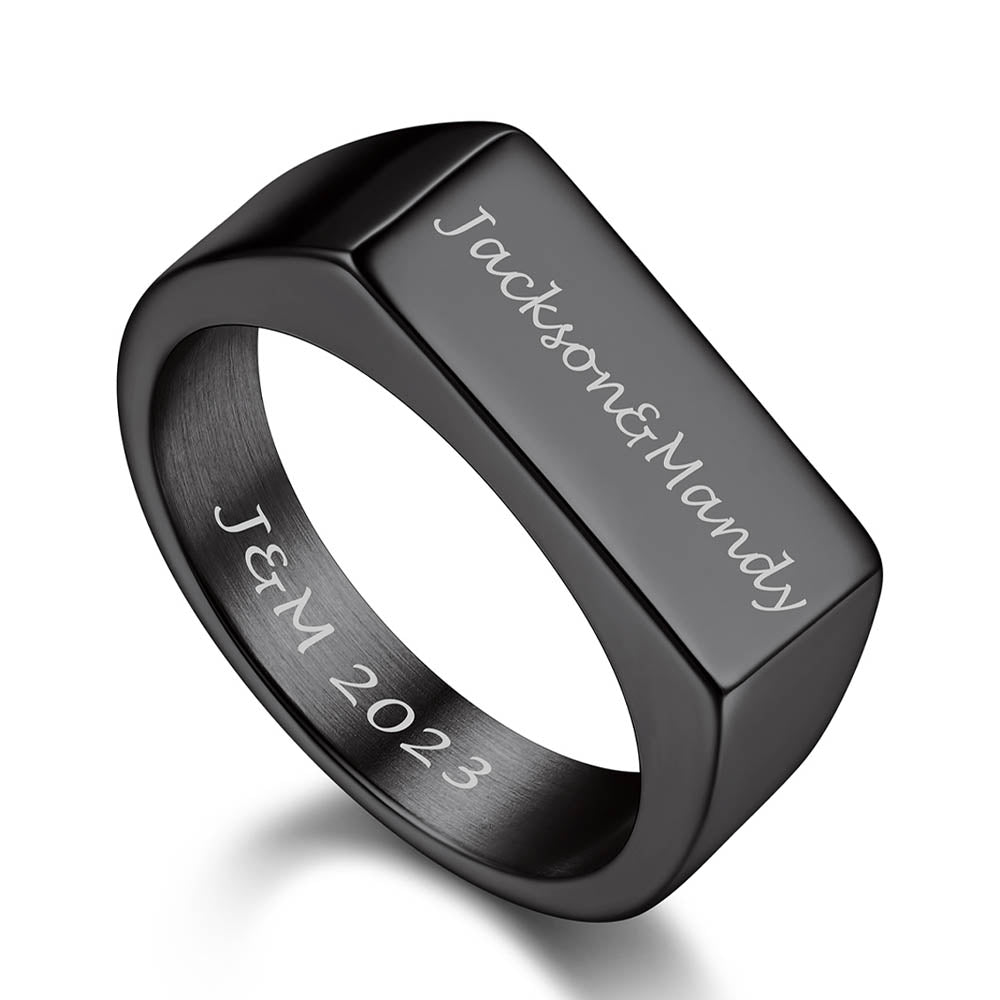 Personalized 7mm Minimalist Band Ring for Men Women