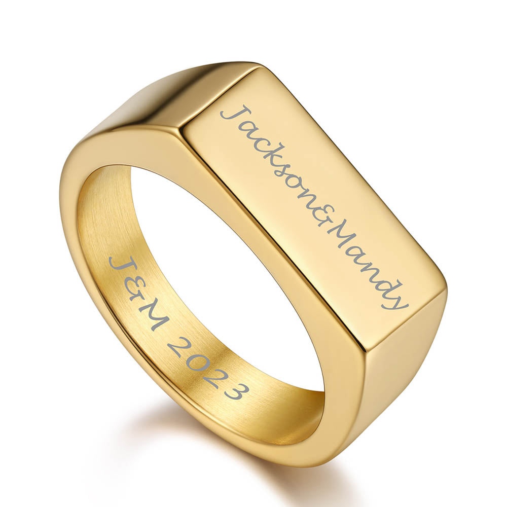 Personalized 7mm Minimalist Band Ring for Men Women