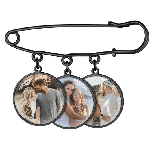 Customized Bouquet Photo Charms 1-4 Pictures Memorial Pins