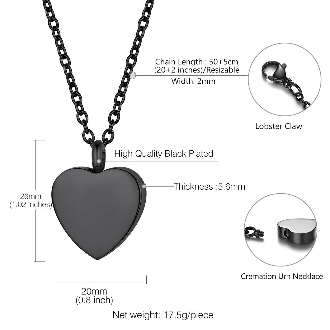 Customized Heart Shaped Urn Necklaces for Ashes Cremation Jewelry