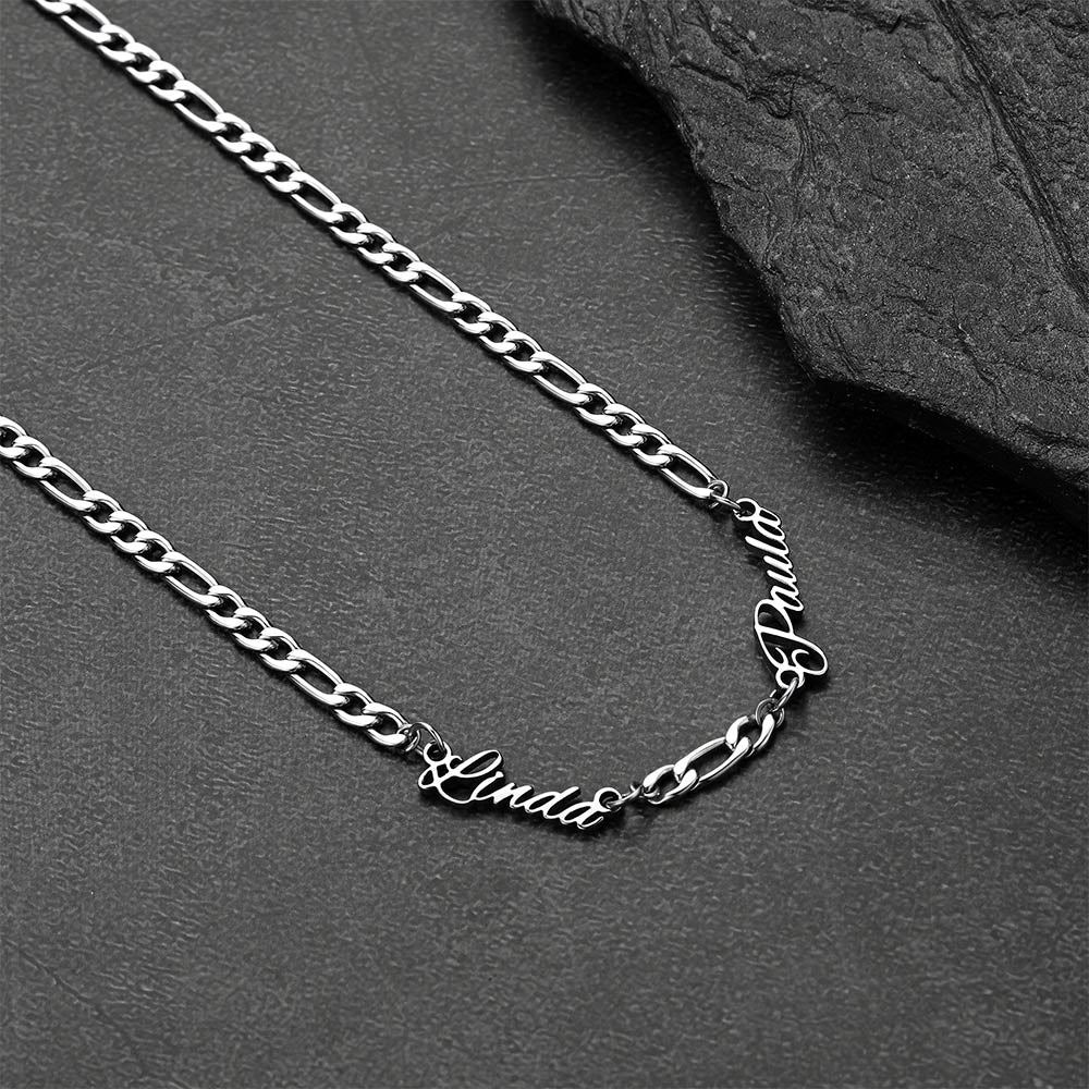  Customized Name Necklace with 3MM Width Figaro Chain
