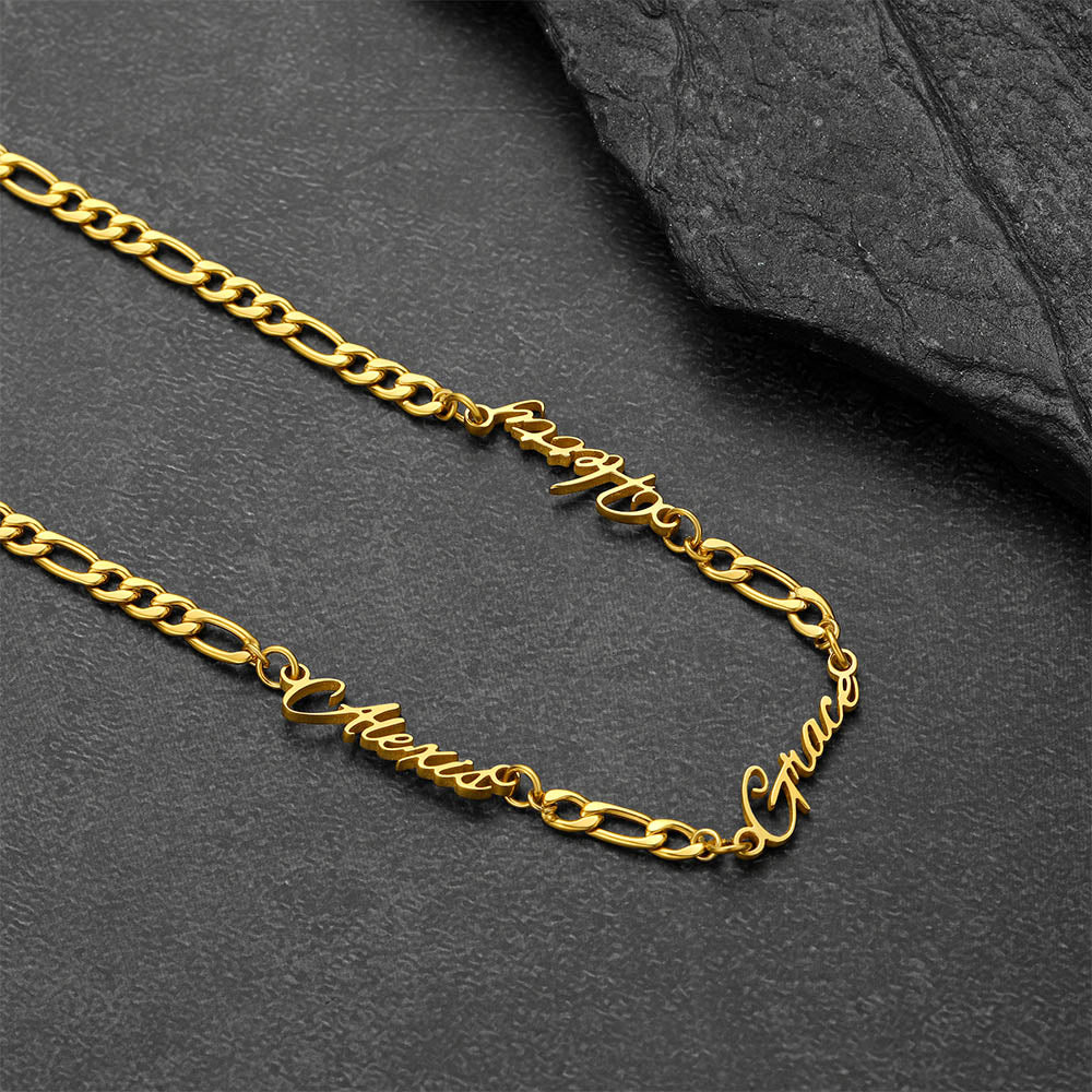  Customized Name Necklace with 3MM Width Figaro Chain