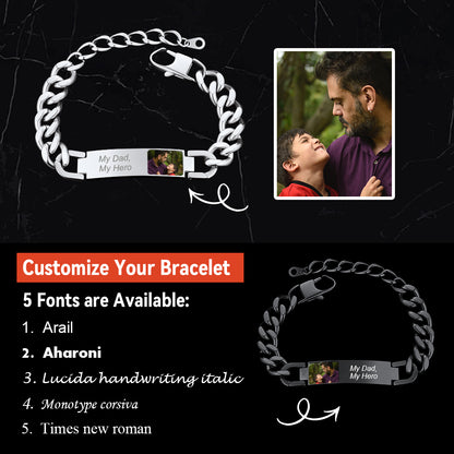 Customized Photo Cuban Link Bracelet for Men FaithHeart
