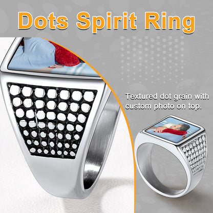 Bague chevalière carrée gravée avec photo personnalisée pour homme