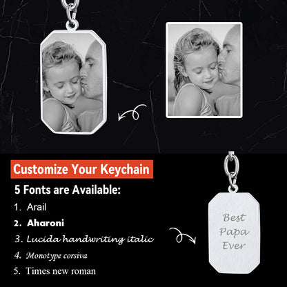 Customized Picture Dog Tag Keychain with Photo for Men Women FaithHeart Jewelry