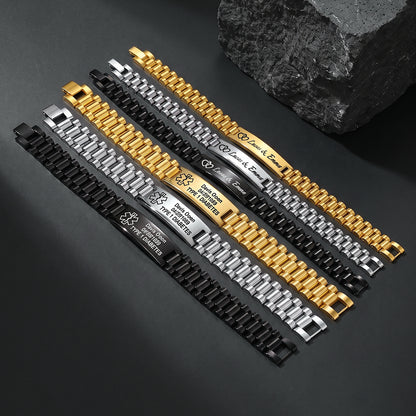 Customized Bar Watch Strap Chain Link Bracelet for Men