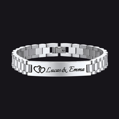 Customized Bar Watch Strap Chain Link Bracelet for Men