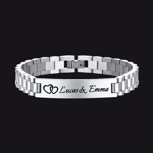 Customized Bar Watch Strap Chain Link Bracelet for Menimg