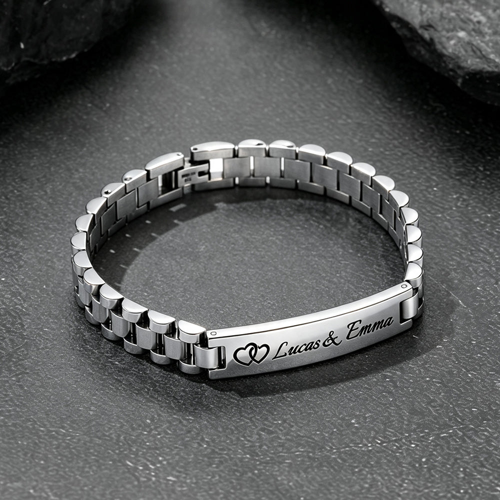 Customized Bar Watch Strap Chain Link Bracelet for Men