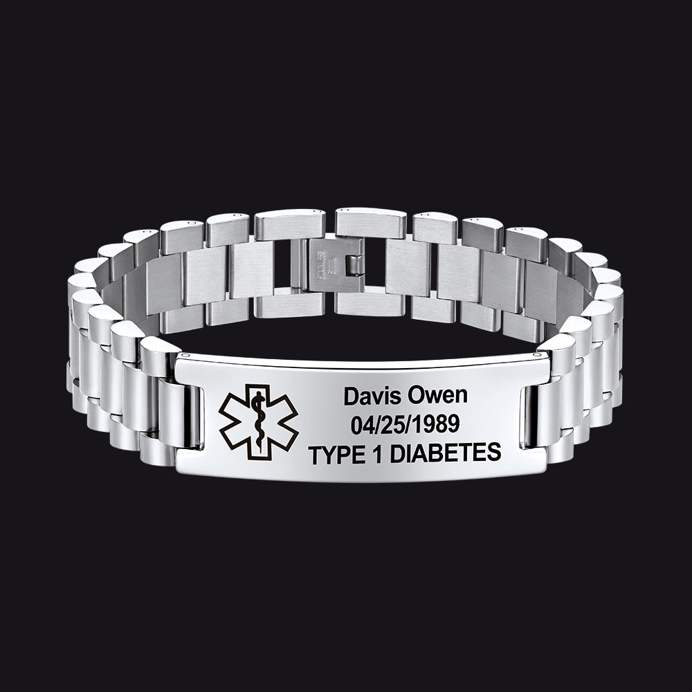 Customized Bar Watch Strap Chain Link Bracelet for Men