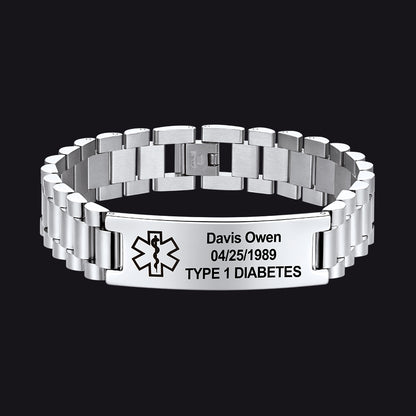 Customized Bar Watch Strap Chain Link Bracelet for Men