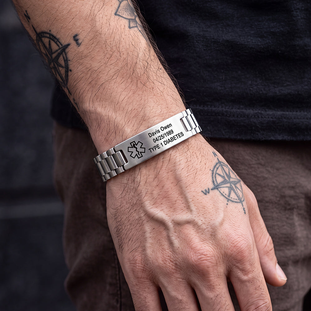 Customized Bar Watch Strap Chain Link Bracelet for Men