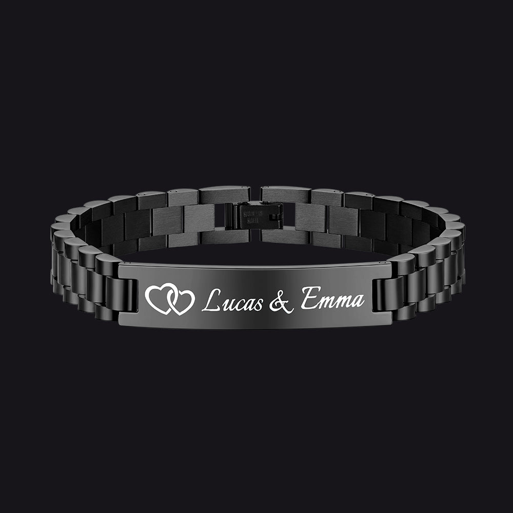 Customized Bar Watch Strap Chain Link Bracelet for Men