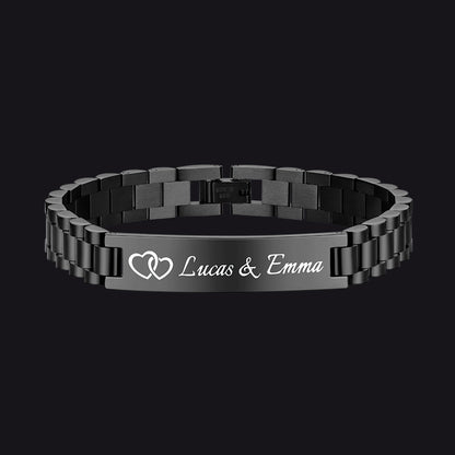Customized Bar Watch Strap Chain Link Bracelet for Men