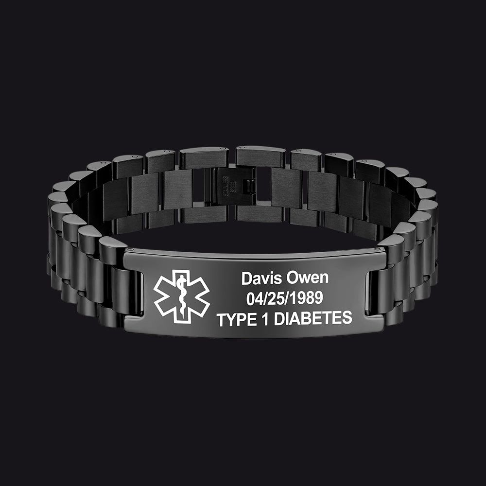 Customized Bar Watch Strap Chain Link Bracelet for Men