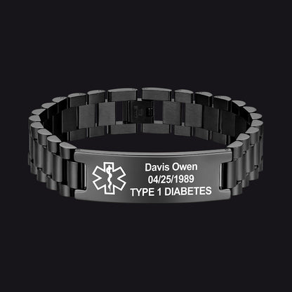 Customized Bar Watch Strap Chain Link Bracelet for Men