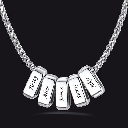 Customized Multi Name Necklace with Box Chain/ Wheat Chain for Men