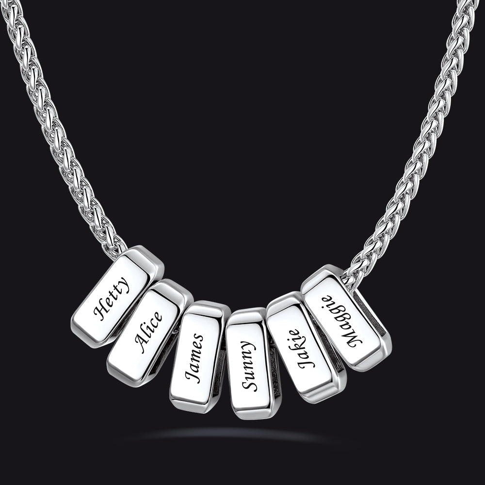 Customized Multi Name Necklace with Box Chain/ Wheat Chain for Men