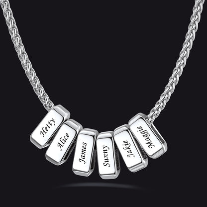 Customized Multi Name Necklace with Box Chain/ Wheat Chain for Men