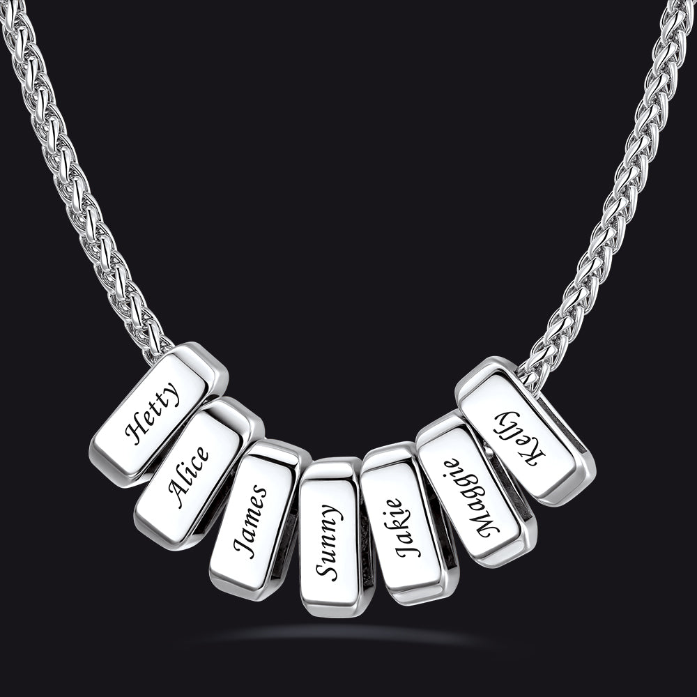 Customized Multi Name Necklace with Box Chain/ Wheat Chain for Men