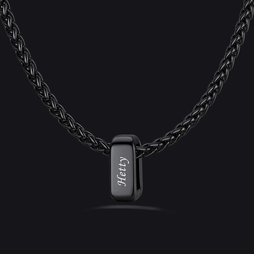 Customized Multi Name Necklace with Box Chain/ Wheat Chain for Men