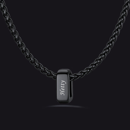 Customized Multi Name Necklace with Box Chain/ Wheat Chain for Men