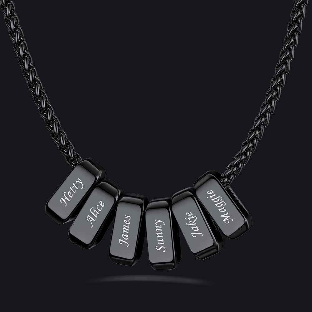 Customized Multi Name Necklace with Box Chain/ Wheat Chain for Men
