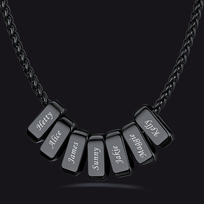 Customized Multi Name Necklace with Box Chain/ Wheat Chain for Men