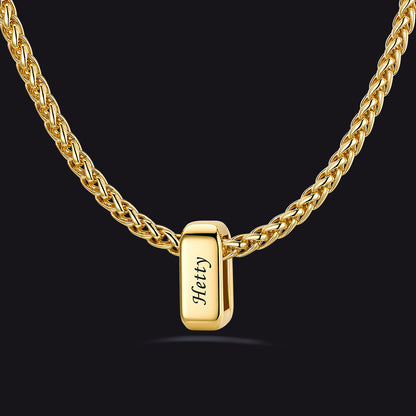 Customized Multi Name Necklace with Box Chain/ Wheat Chain for Men