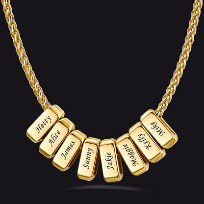 Customized Multi Name Necklace with Box Chain/ Wheat Chain for Men