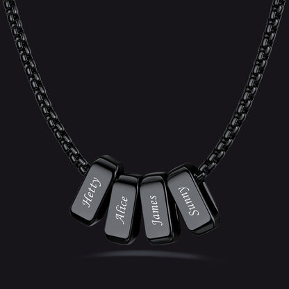 Customized Multi Name Necklace with Box Chain/ Wheat Chain for Men