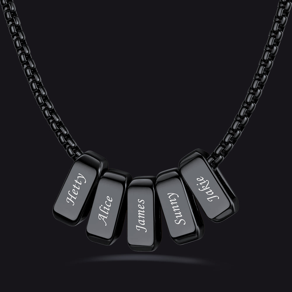 Customized Multi Name Necklace with Box Chain/ Wheat Chain for Men