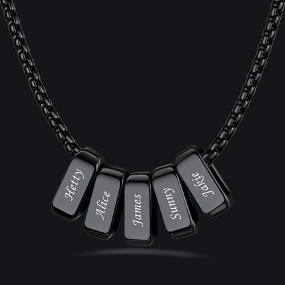 Customized Multi Name Necklace with Box Chain/ Wheat Chain for Men