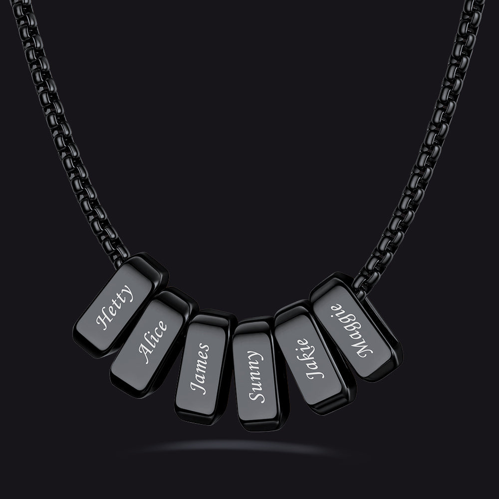 Customized Multi Name Necklace with Box Chain/ Wheat Chain for Men