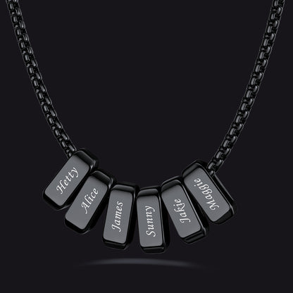 Customized Multi Name Necklace with Box Chain/ Wheat Chain for Men