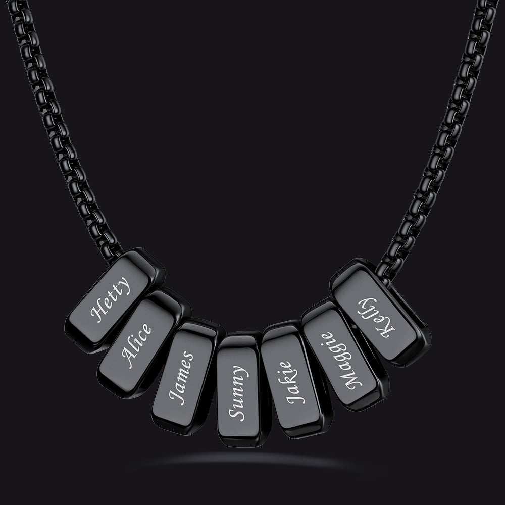 Customized Multi Name Necklace with Box Chain/ Wheat Chain for Men