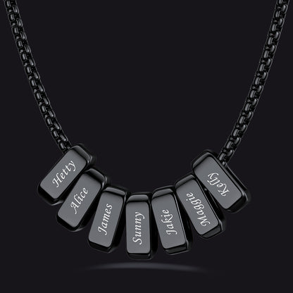 Customized Multi Name Necklace with Box Chain/ Wheat Chain for Men