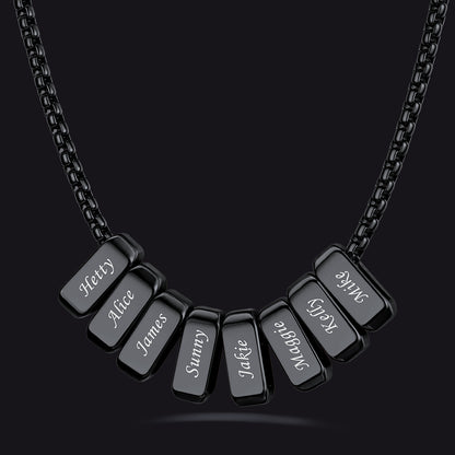 Customized Multi Name Necklace with Box Chain/ Wheat Chain for Men